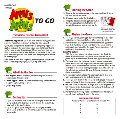 apples to apples game rules